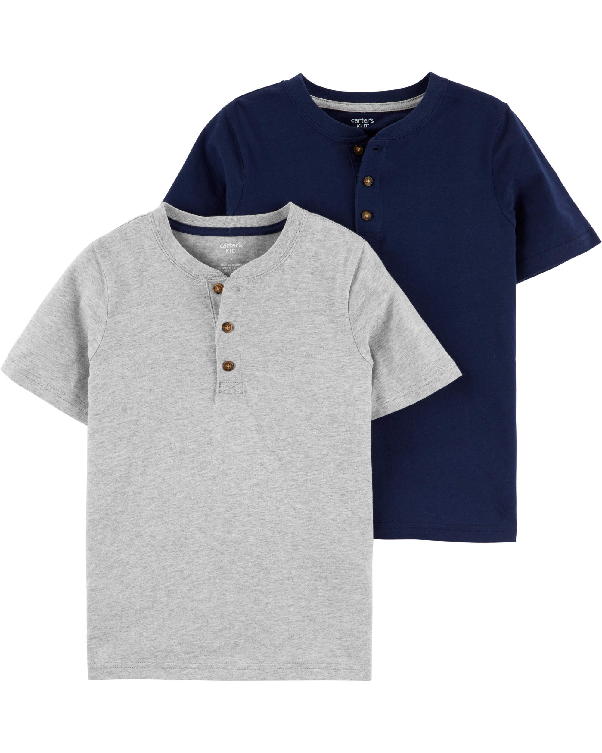 【2plan】Cooper Two Pocket Half Henley Neck Tee Kid 2-Pack Henley Tees - Carter's | Carter's
