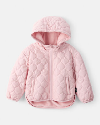 Toddler Girl Quilted Long-Sleeve Fashion Jacket - Pink