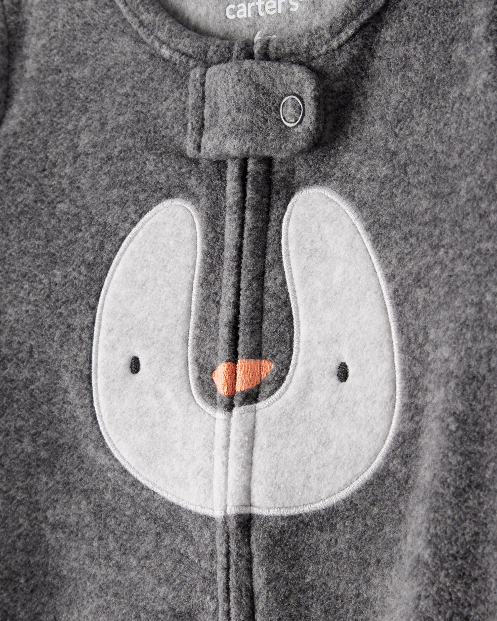 Baby Penguin Loose Fit Sleep & Play Pajamas - Grey