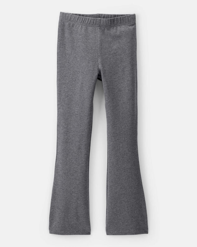 Product image 1 of Kid Solid Cotton Flare Stretch Leggings - Grey