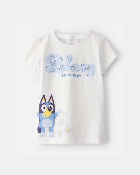 toddler girl bluey™ graphic tee - white