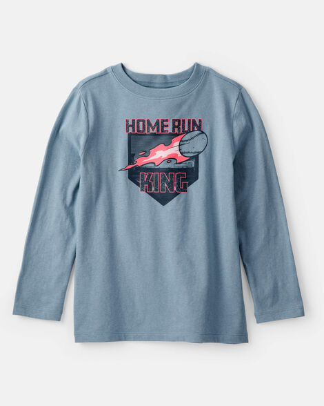 boys baseball long-sleeve graphic tee - blue