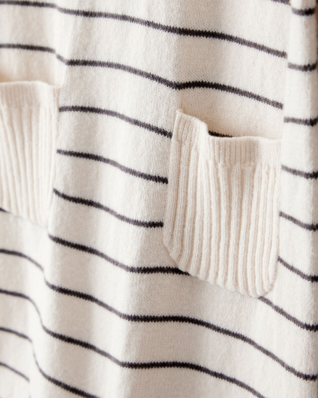 Product image 2 of Baby Boy Striped Cotton Long-Sleeve Jumpsuit - White