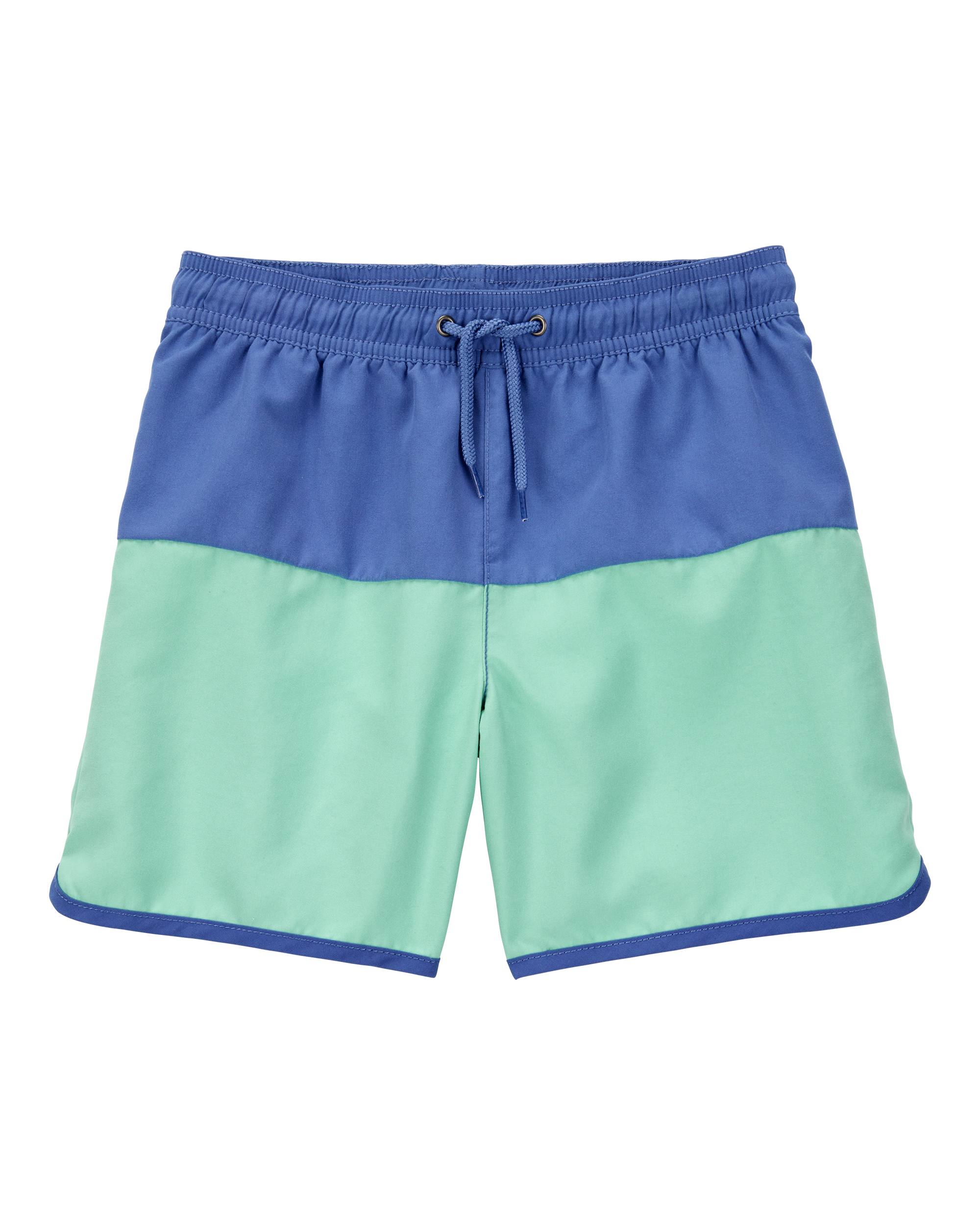 Boys Colorblock Swim Trunks - Green/Blue