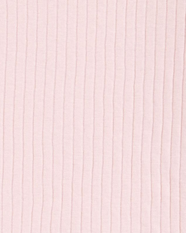 Product image 2 of Kid Solid Ribbed Cotton Blend 2-Piece Pajamas - Pink
