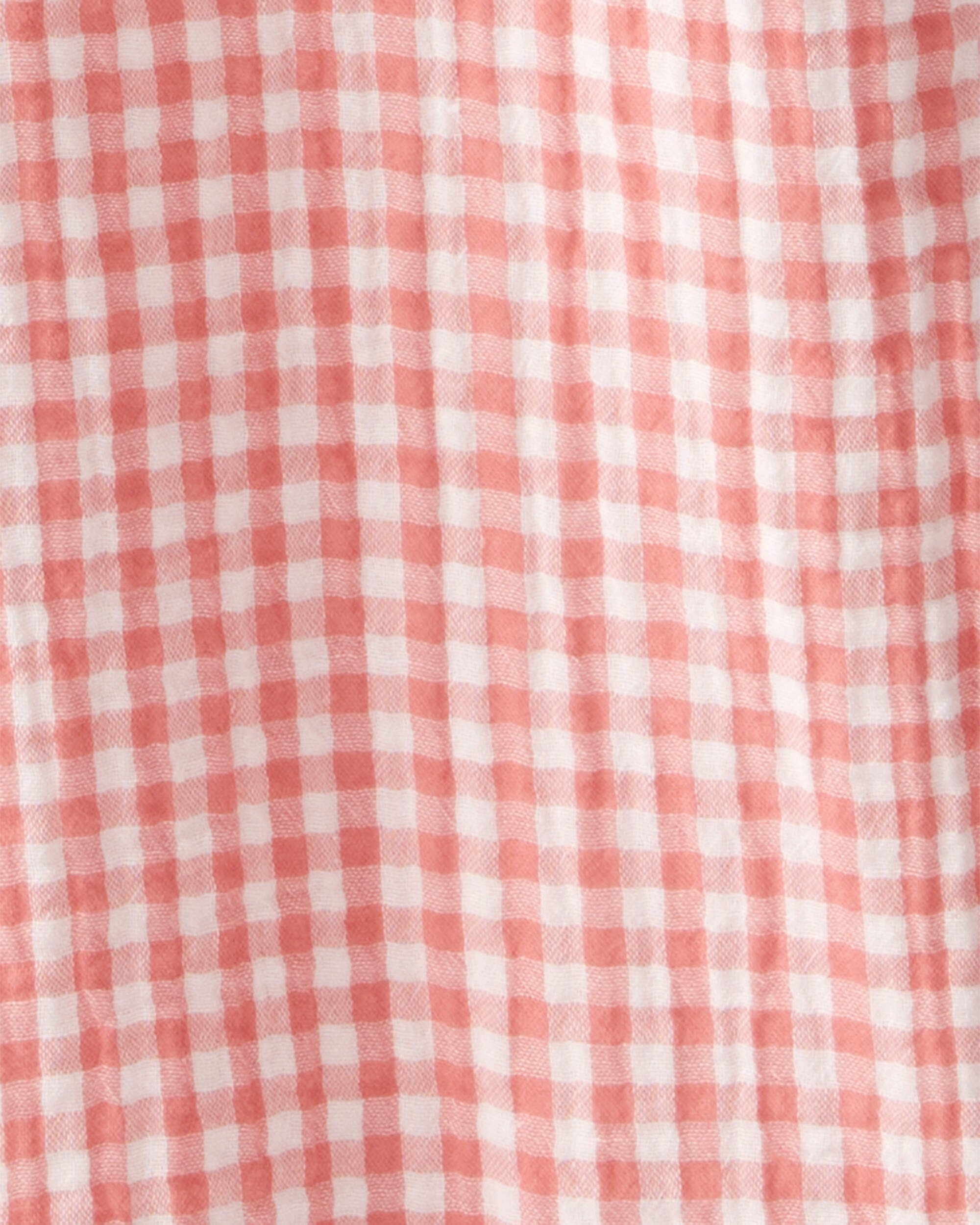 Kid Organic Cotton Gauze Gingham Jumpsuit - Little Planet