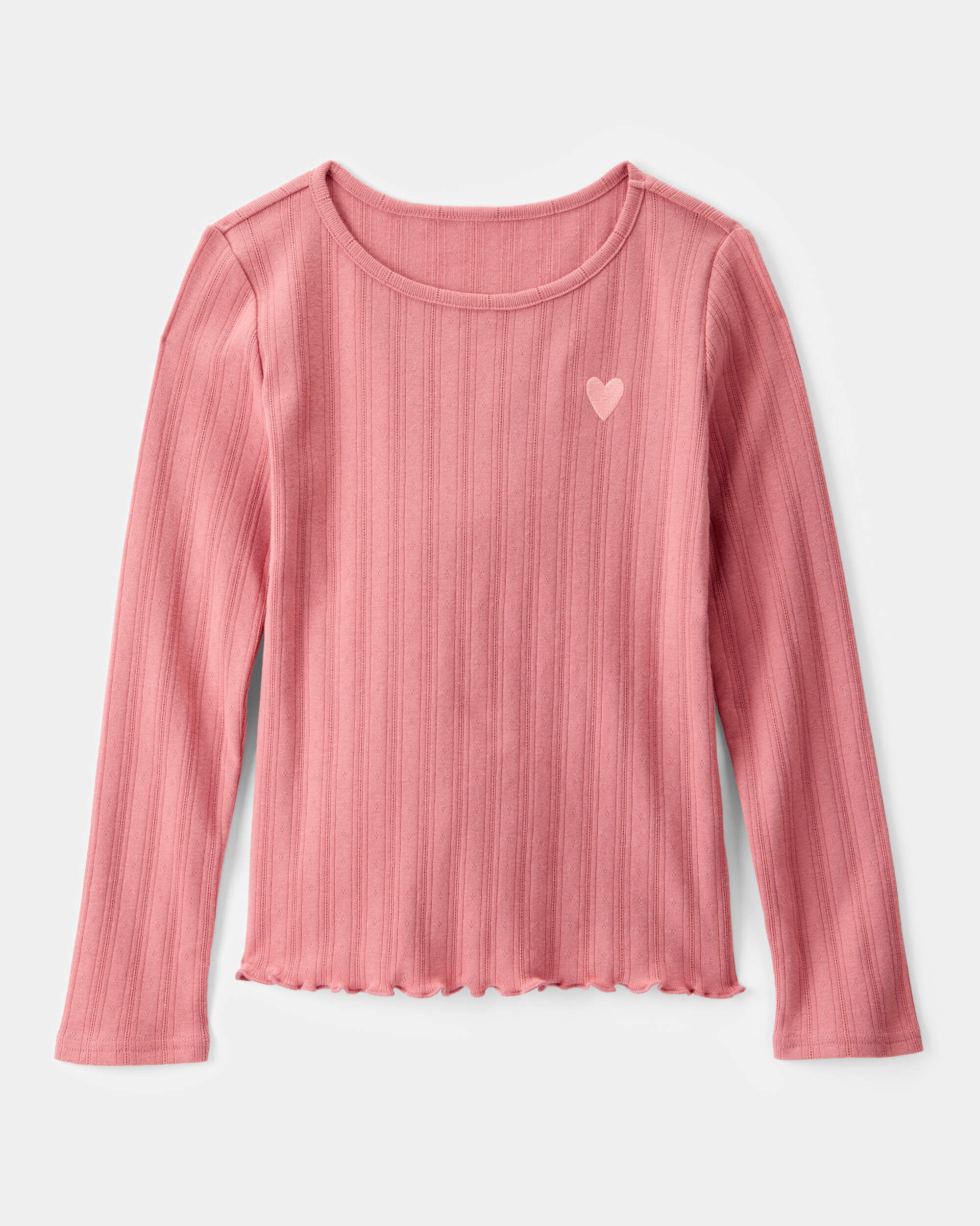 Kid Heart Embroidered Long-Sleeve Top - Pink