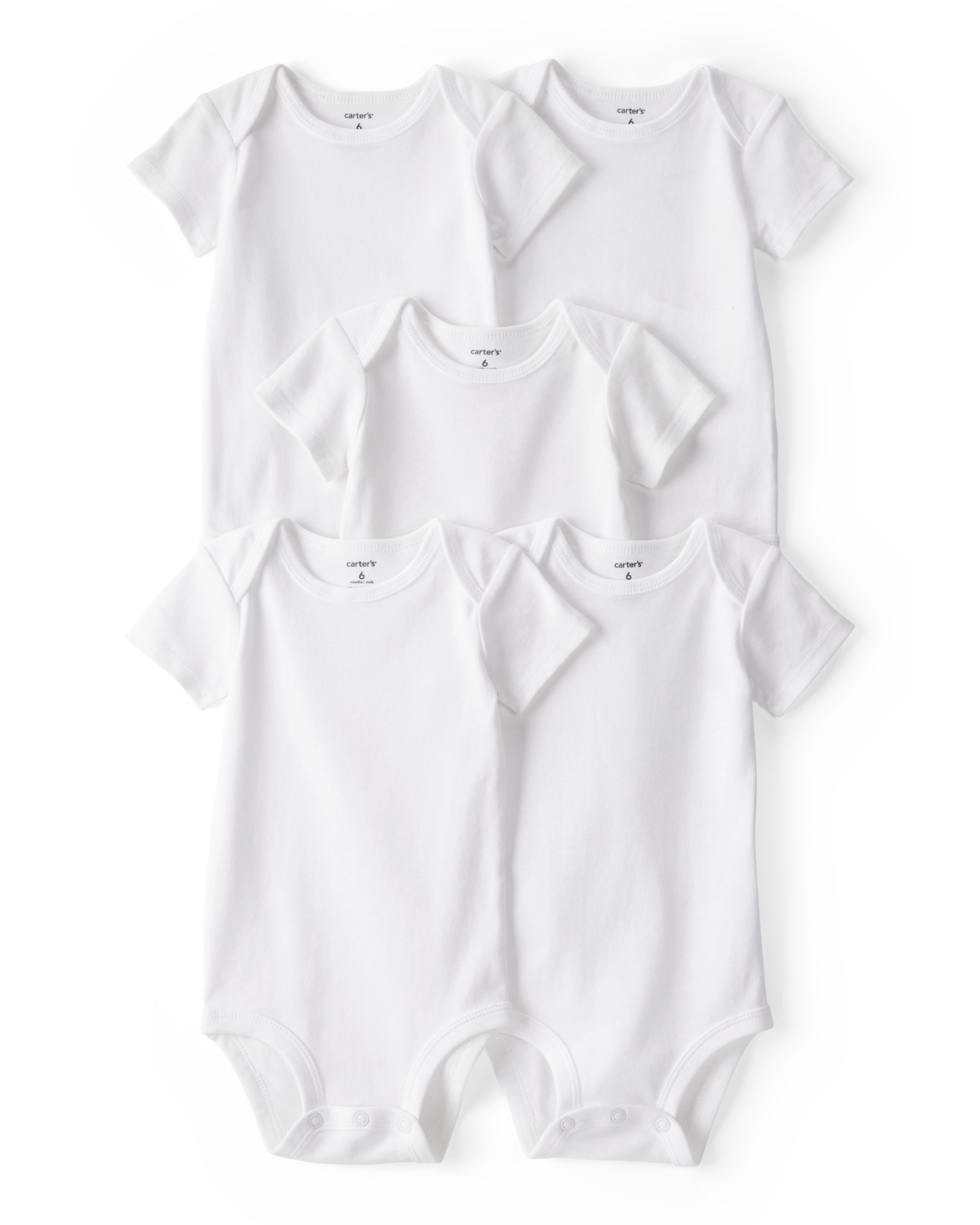 carter's Baby 5-Pack Short-Sleeve Bodysuits - White