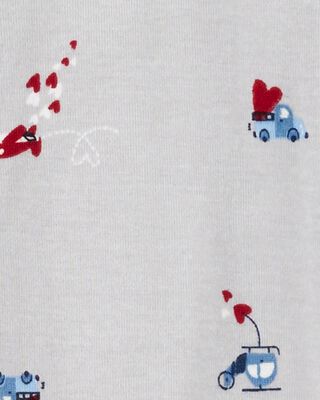 Product image 2 of Toddler Heart Print Valentine's Day Cotton 1-Piece Pajamas