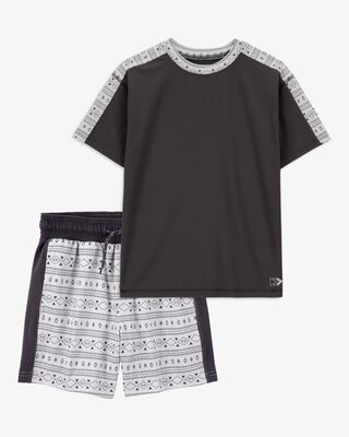 Product image 1 of Kid 2-Piece Active Tee & Shorts Set - Black/Grey
