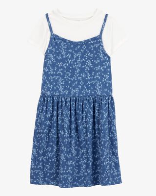 Product image 1 of Kid 2-Piece Tee & Floral Dress Set - Blue/White