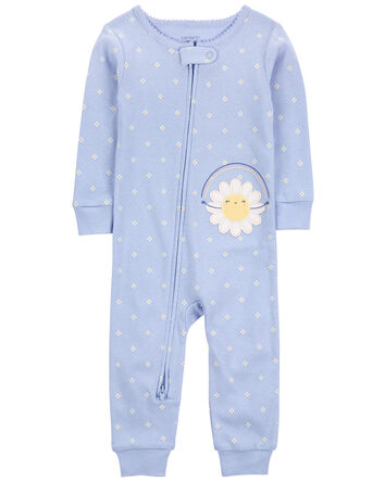 Toddler 1-Piece Daisy 100% Snug Fit Cotton Footless Pajamas
