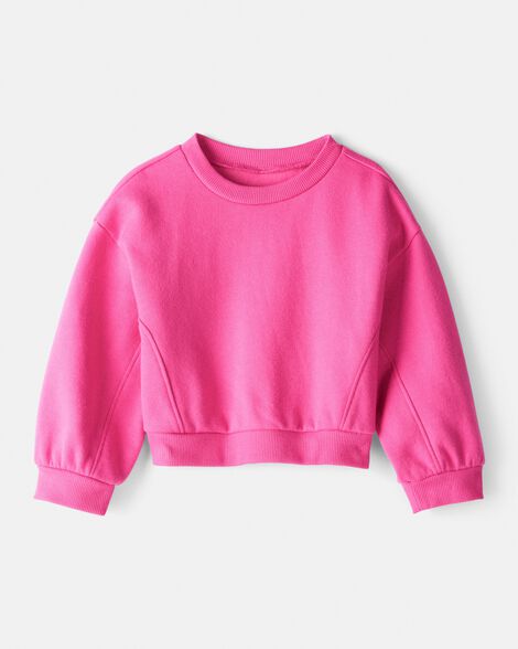 baby girl daydream fleece long-sleeve pullover sweatshirt - pink