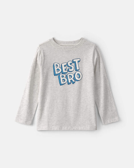 boys 'best bro' long-sleeve graphic tee - grey