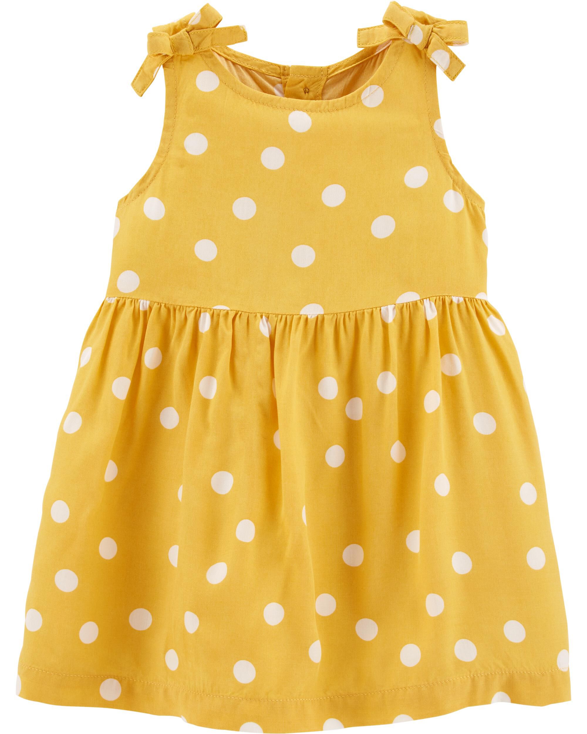 yellow polka dot dress for girl
