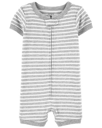 Toddler 1-Piece Striped 100% Snug Fit Cotton Romper Pajamas