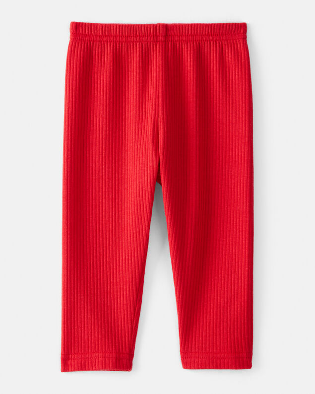 Product image 2 of Baby Girl Pull-On Stretch Rib Leggings - Red