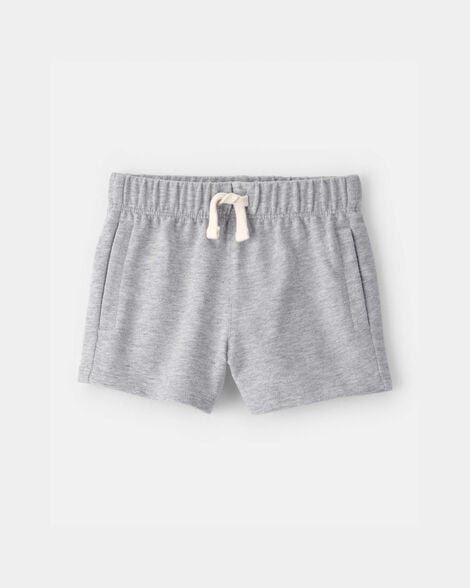 baby boy french terry shorts - heather grey   