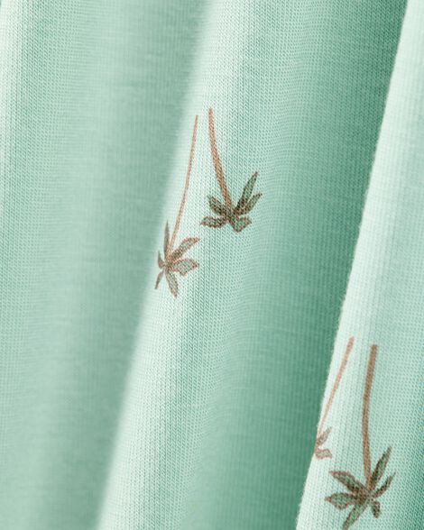  Product image 2 of Baby Palm Tree Print PurelySoft Footless 1-Piece Pajamas - Mint