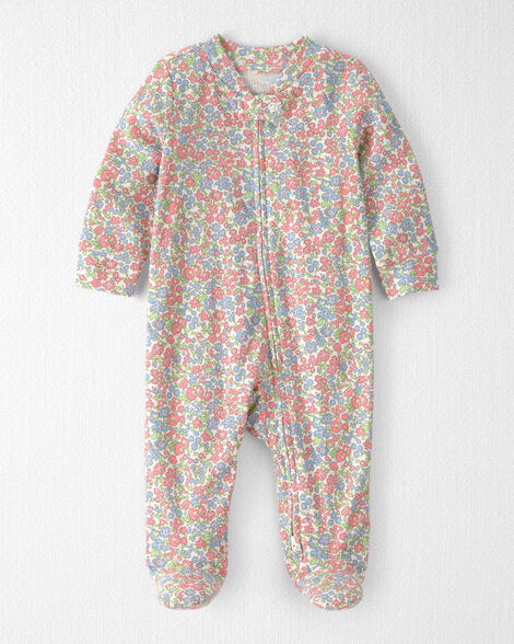 Baby Girl Organic Cotton Sleep & Play Pajama in Spring Floral