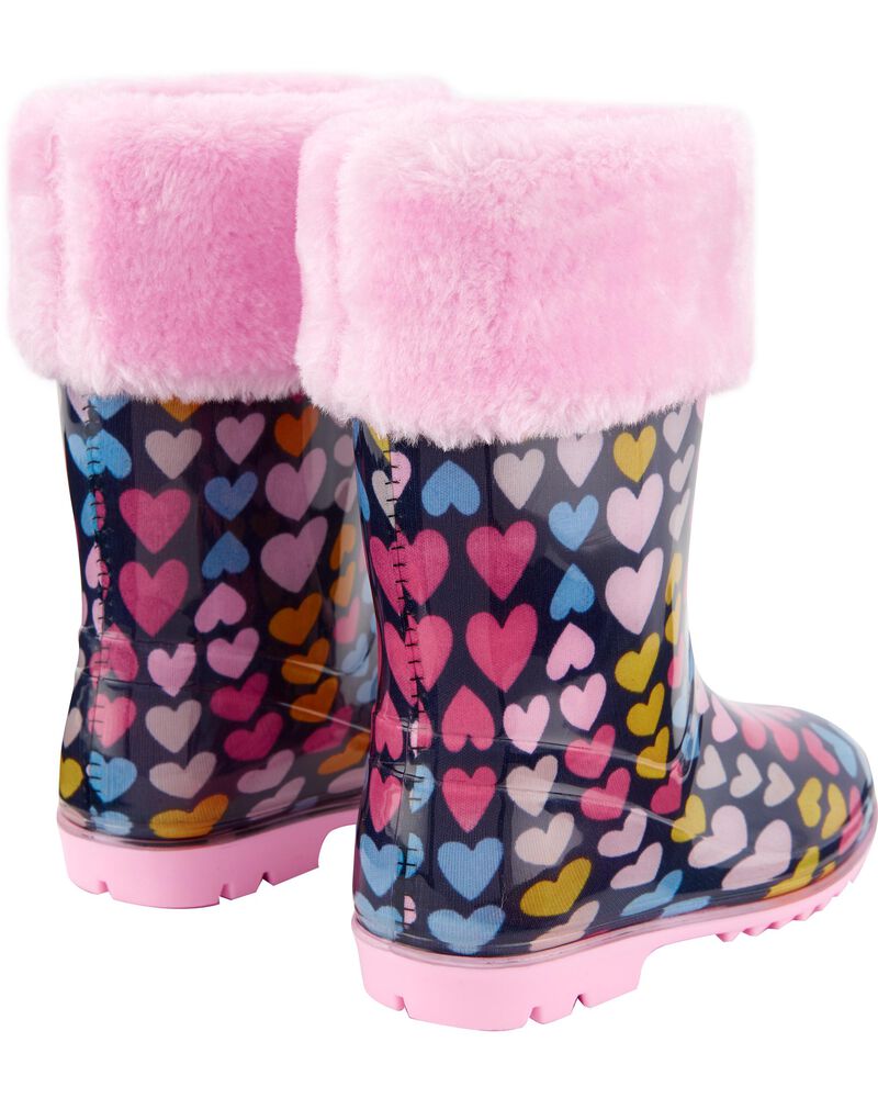 women fleece lined rain boots