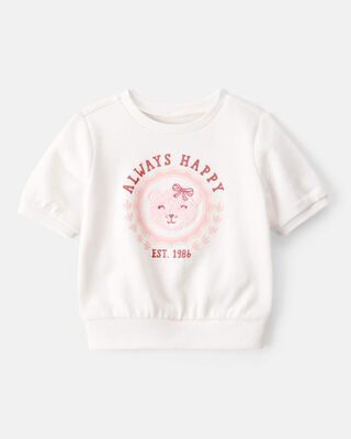 Product image 1 of Baby Girl Bear Short-Sleeve Fashion Top - White