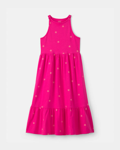 girls sunshine sleeveless maxi dress - pink