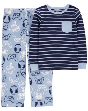 Kid 2-Piece Video Games Cotton & Fleece PJs, 
