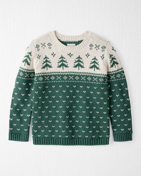 Kids Organic Cotton Fair Isle Sweater Knit Pullover