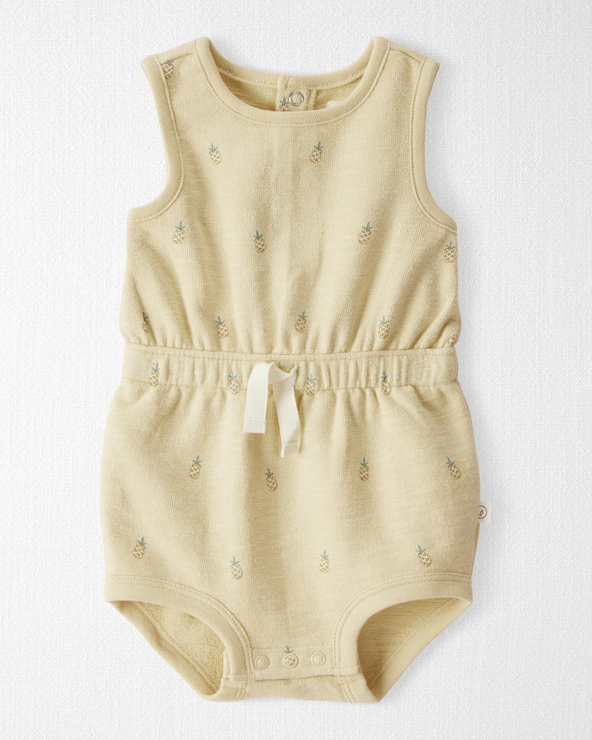 Baby Girl Organic Cotton Pineapple-Print Romper