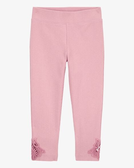Product image 3 of Toddler Lace Detail Ribbed Leggings