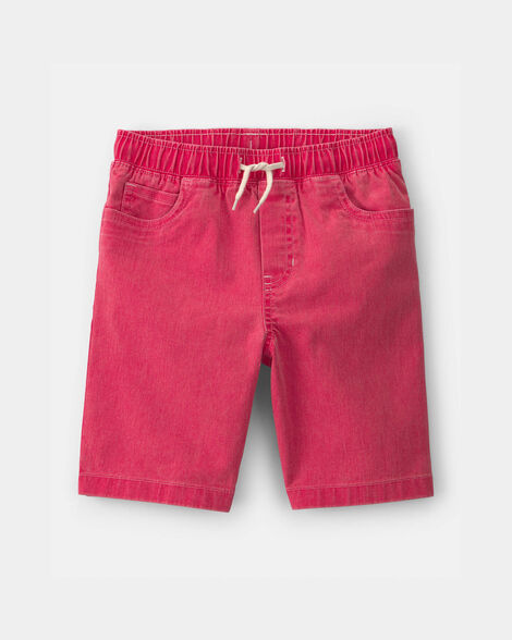 Boys Stretch Twill Shorts - Red