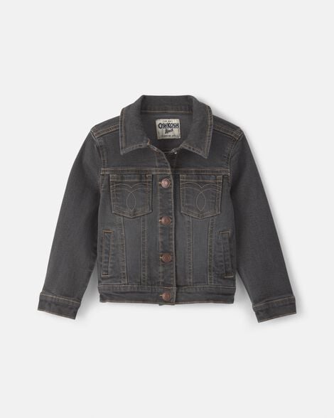 Toddler Girl Denim Jacket - Charcoal Wash
