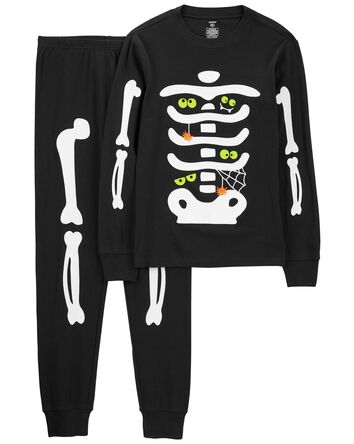Adult 2-Piece Glow Skeleton 100% Snug Fit Cotton Pajamas