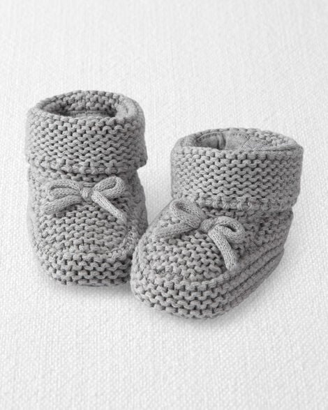 Product image 1 of Baby Organic Cotton Crochet Booties in Gray