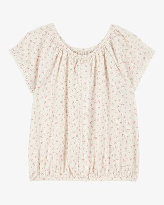 Product image 1 of Kid Short-Sleeve Cherry-Print Fashion Top - Ivory