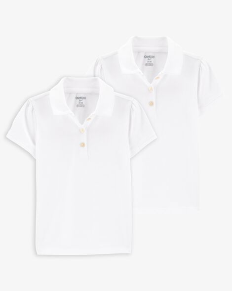  Product image 1 of Toddler 2-Pack Pique Uniform Polo Shirts -  White