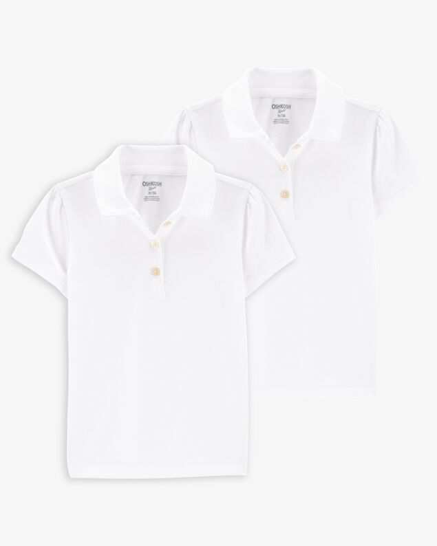 Product image 1 of Toddler 2-Pack Pique Uniform Polo Shirts -  White