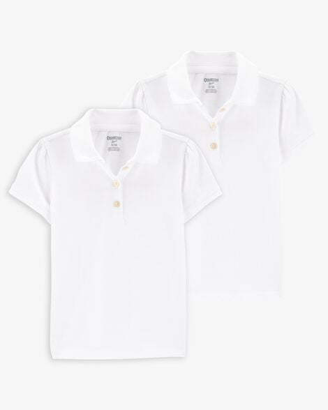 Product image 1 of Toddler 2-Pack Pique Uniform Polo Shirts - White