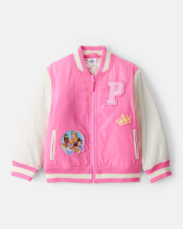 Product image 1 of Girls Disney© Princess Varsity Jacket - Pink