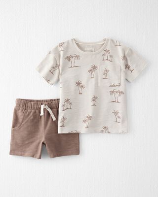 Product image 1 of Toddler 2-Piece Palm Tree-Print Set Made with Organic Cotton
