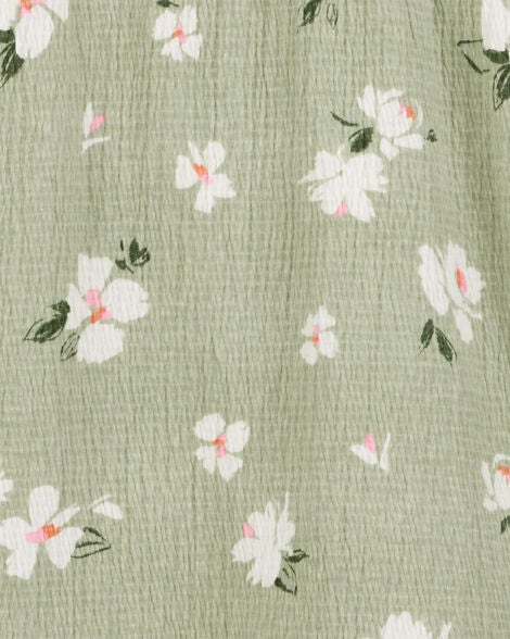  Product image 3 of Kid Smocked Floral Dress- Green