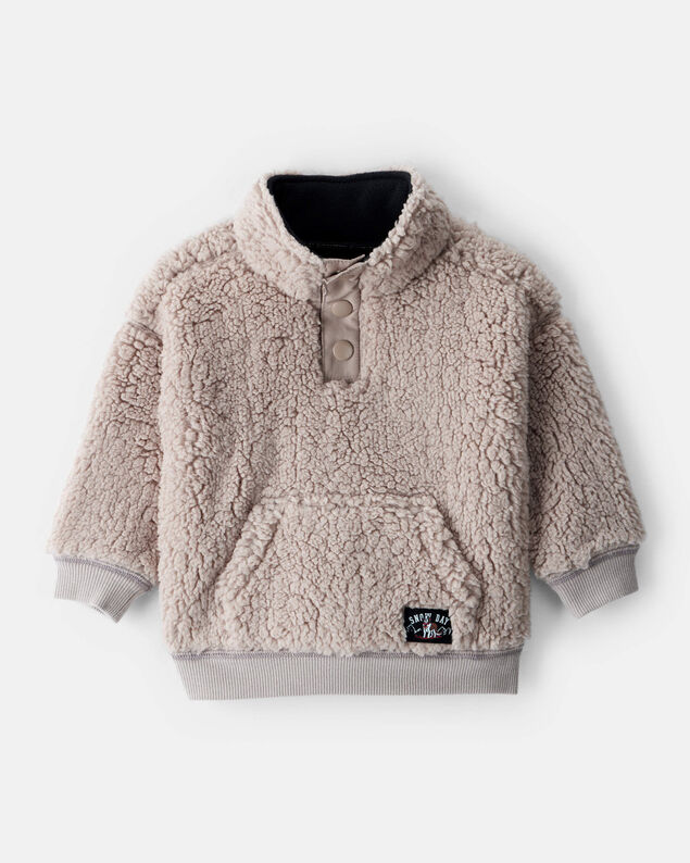 Product image 1 of Baby Boy Sherpa Pullover Sweatshirt - Brown 