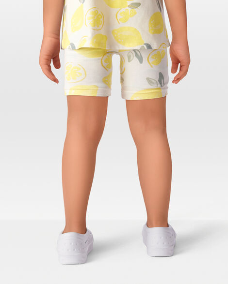  Product image 3 of Toddler Lemon Print Bike Shorts - Multi