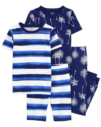 Kid 4-Piece Palm Tree 100% Snug Fit Cotton Pajamas