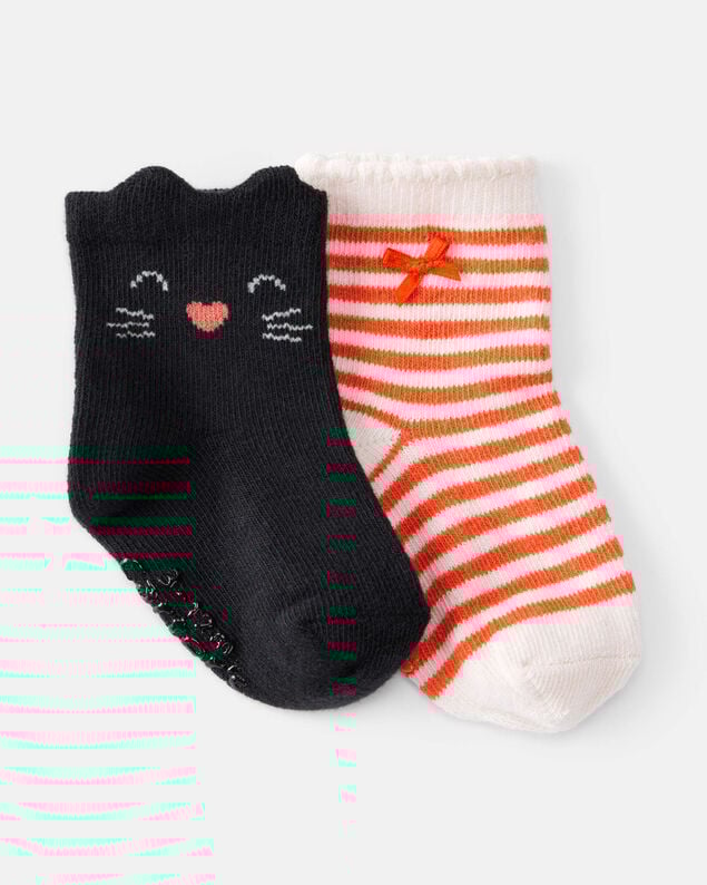 Product image 1 of Baby 2-Pack Halloween Socks - Black/Orange