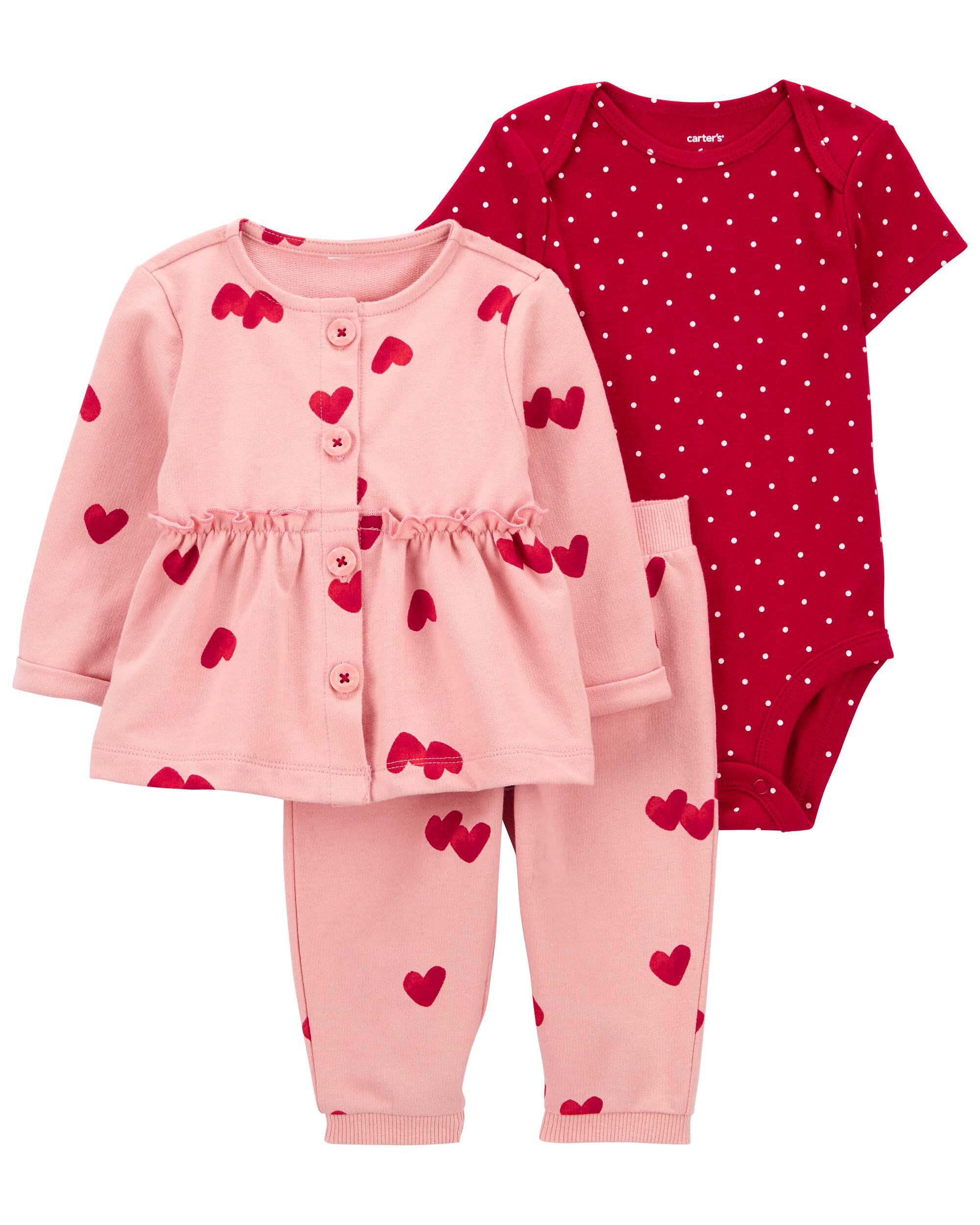 Baby 3-Piece Hearts Sweater Set - Carter's | Carter's