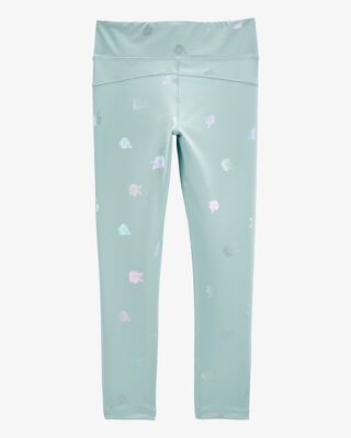 Product image 2 of Kid Printed High-Rise Leggings - Aqua