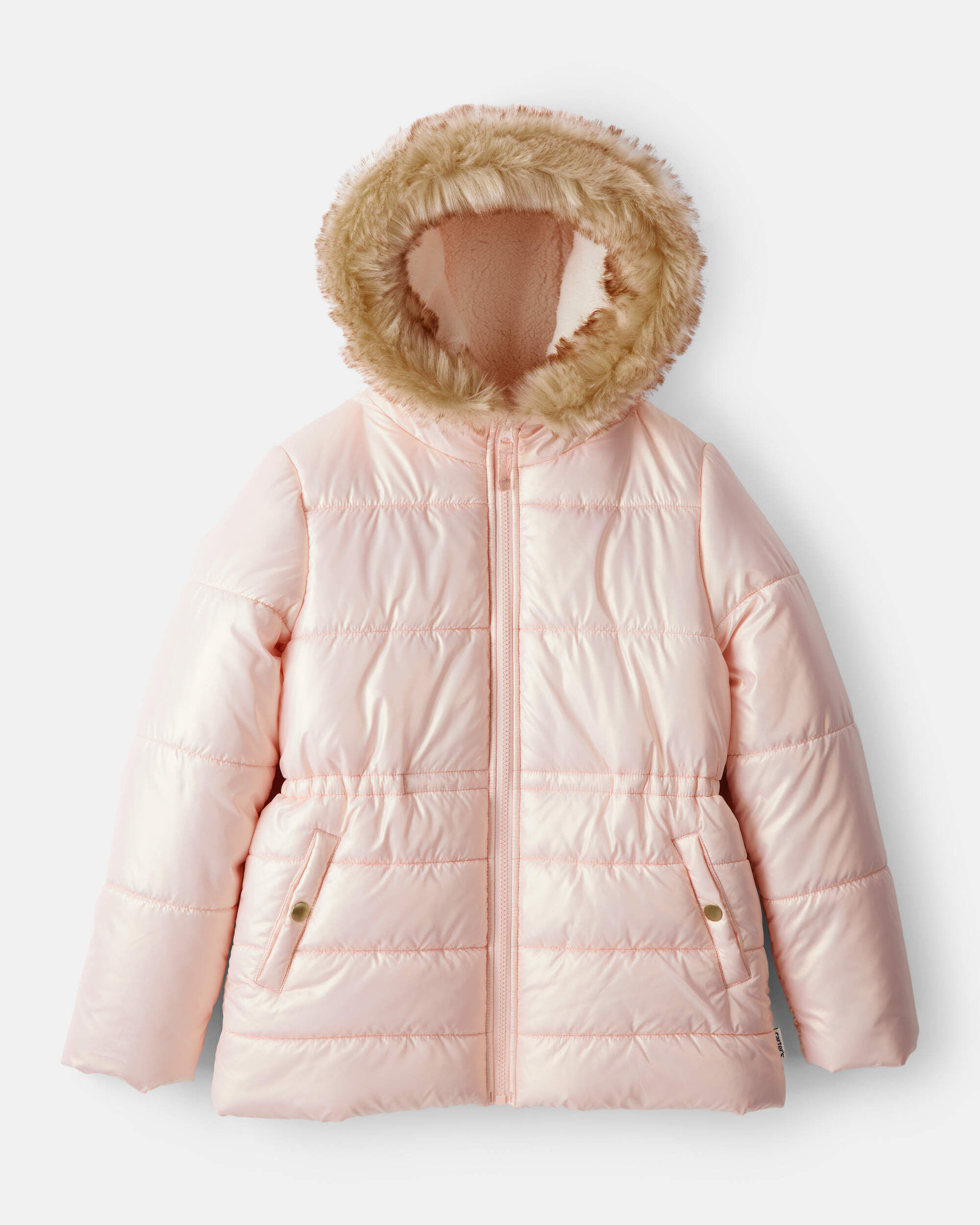 【PORTERNA】Heart Glossy Padding Jacket N21 KIDS | Long padded jacket with asymmetric hem