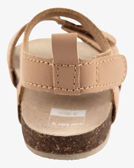 Product image 3 of Baby Floral Buckle Faux Cork Sandals - Brown